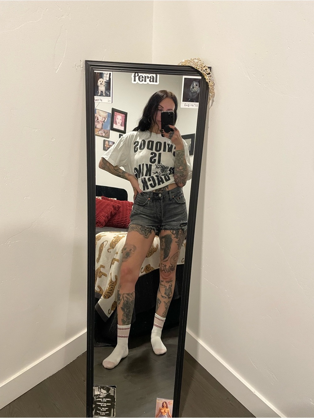Levi’s 501 black denim shorts